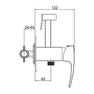 Гигиенический душ со смесителем Gappo G7207-6 чёрный